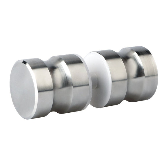 Shower Glass Door Knob Bathroom Round Back - to - Back Handle SUS304 Brushed Nickel - RnR Galore
