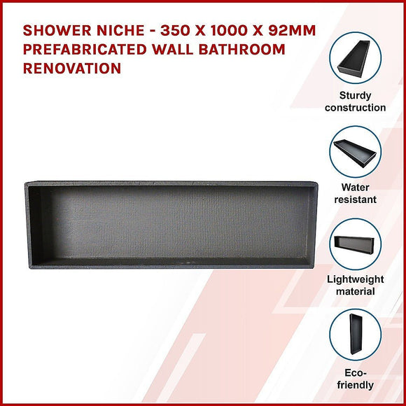 Shower Niche - 350 x 1000 x 92mm Prefabricated Wall Bathroom Renovation - RnR Galore