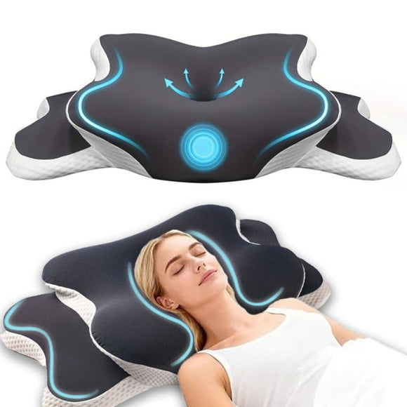 Side Sleeper Neck Pillow | Odor - Free, Light Beige Friendly Design, Comfortable Sleep Posture, Polyester Material, Hand Wash Only - RnR Galore