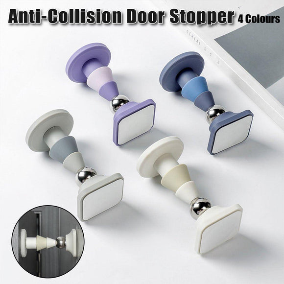 Silicone Silent Door Stopper with Suction Base and Secure Hold Catch Design - Blue - RnR Galore