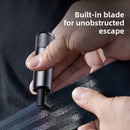 Silver 2 - in - 1 Emergency Car Escape Tool - Spring - Loaded Window Breaker & Seatbelt Cutter - RnR Galore