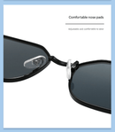 Silver Frame and Grey Lenses Modern Retro Geometric Sunglasses - Chic Metal Frame with UV400 Lenses and Black PU Leather Protective Case - RnR Galore