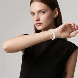 Silver New Fashion Lightweight Luxury Four - Leaf Clover Diamond Inlaid Bracelet - Alloy Magnetic Watch Band Style Bracelet for Women + Free Disassembly Tool - RnR Galore