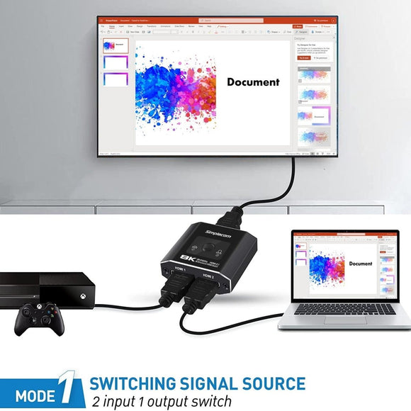 Simplecom CM302v2 Bi - Directional 2 Way HDMI 2.1 Switch Selector 8K@60Hz - RnR Galore