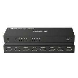 Simplecom CM317 7 - Port HDMI 2.0 Switch with Remote 7 IN 1 OUT Splitter HDCP 2.2 4K@60Hz - RnR Galore