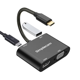 Simplecom DA440 4 - in - 1 USB - C Multiport Adapter with Power Delivery USB 3.0 VGA HDMI - RnR Galore
