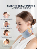 Size XL Grey Ergonomic Neck Support Brace - Soft Cervical Collar for Posture Correction and Pain Relief - RnR Galore