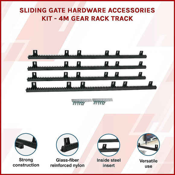 Sliding Gate Hardware Accessories Kit - 4m Gear Rack Track - RnR Galore