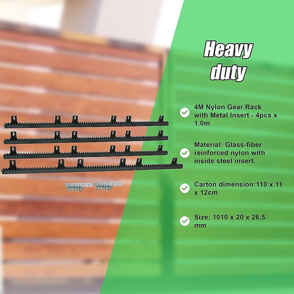 Sliding Gate Hardware Accessories Kit - 4m Gear Rack Track - RnR Galore