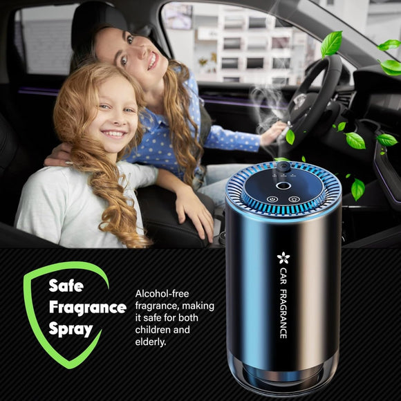 Smart Car Air Freshener with Starry Lights Projector: Automatic Aroma Diffuser, 3 Modes, Rechargeable for Car & Home - RnR Galore