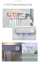 Smart UVC Toothbrush Sterilizer & Holder with Heat Drying, Radar Sensor Night Light(white) - RnR Galore