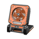 Solar & USB Rechargeable Camping Fan with LED Light - Portable Power Bank, 180° Collapsible(Orange) - RnR Galore