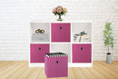 SORTI 27x28x27 CM Dark Pink 8 - Pack Foldable Storage Cubes - Fabric Bookcase Organizers for Toys and More - RnR Galore