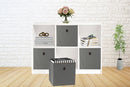 SORTI 27x28x27 CM Grey 8 - Pack Foldable Storage Cubes - Fabric Bookcase Organizers for Toys and More - RnR Galore