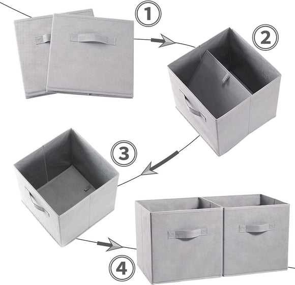 SORTI 33x33x27 CM Blue 6 - Pack Foldable Storage Cubes - Fabric Bookcase Organizers for Toys and More - RnR Galore