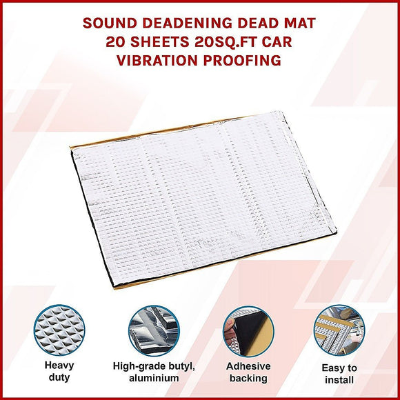 Sound Deadening Dead Mat 20 Sheets 20sq.ft Car Vibration Proofing - RnR Galore
