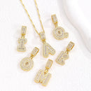 Sparkling Cubic Zirconia Initial Letter Necklace Set - Gold Plated Two - Piece Design(D) - RnR Galore