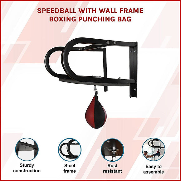 Speedball with Wall Frame – Boxing Punching Bag Training Set for Home Gym - RnR Galore