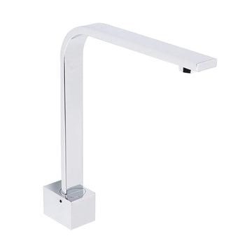 Square Chrome Gooseneck Arm Wall Mounted Swivel Bathtub Spout Faucet Outlet Set - RnR Galore