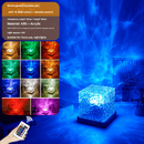 Square Dynamic Water Ripple Projector Night Light 16 RGB Colours Rechargeable LED Atmosphere Lamp with Remote Control for Bedroom and Photography - RnR Galore