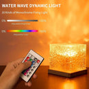 Square Dynamic Water Ripple Projector Night Light 16 RGB Colours Rechargeable LED Atmosphere Lamp with Remote Control for Bedroom and Photography - RnR Galore