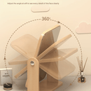 Square Rotating Mirror Tabletop Makeup Mirror - Large Wooden Swivel Vanity Mirror for Desk - RnR Galore