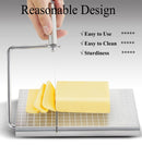 Stainless Steel Cheese Slicer with 10 Replacement Wires – Precision Grid Cutting Board, Ergonomic Handle, Easy to Clean – Ideal for Butter, Cake, Soft Cheese (Silver) - RnR Galore