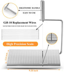 Stainless Steel Cheese Slicer with 10 Replacement Wires – Precision Grid Cutting Board, Ergonomic Handle, Easy to Clean – Ideal for Butter, Cake, Soft Cheese (Silver) - RnR Galore