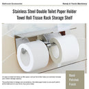 Stainless Steel Double Toilet Paper Holder Towel Roll Tissue Rack Storage Shelf - RnR Galore