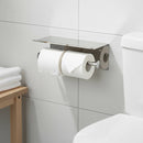 Stainless Steel Double Toilet Paper Holder Towel Roll Tissue Rack Storage Shelf - RnR Galore