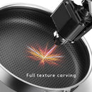 Stainless Steel Frying Pan Non - Stick Cooking Frypan Cookware 30cm Honeycomb Single Sided without lid - RnR Galore
