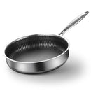 Stainless Steel Frying Pan Non - Stick Cooking Frypan Cookware 32cm Honeycomb Double Sided - RnR Galore