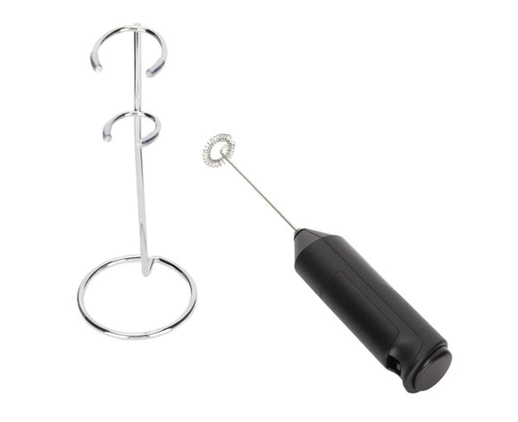 Stainless Steel Handheld Milk Frother, Electric Whisk & Drink Mixer with Bracket for Coffee - RnR Galore