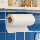 Stainless Steel No - punch Roll Paper Rack for Kitchen Cabinet Cling Film Storage Rack - Silver - RnR Galore