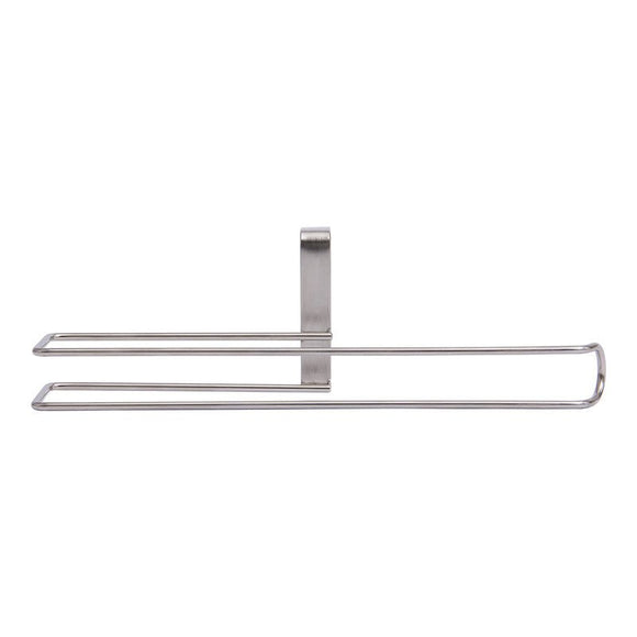 Stainless Steel No - punch Roll Paper Rack for Kitchen Cabinet Cling Film Storage Rack - Silver - RnR Galore
