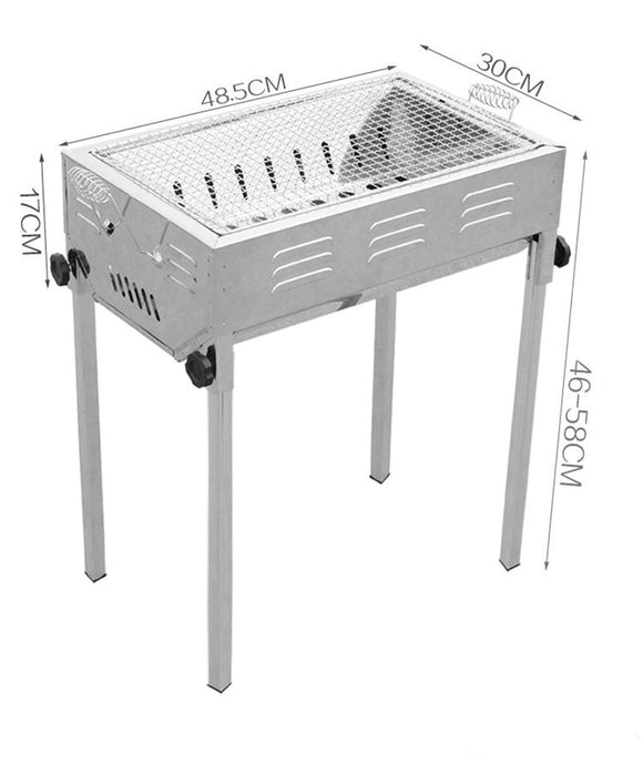 Stainless Steel Portable Outdoor BBQ Barbecue Grill Set Charcoal Kebab Picnic Camping Sets Medium - RnR Galore