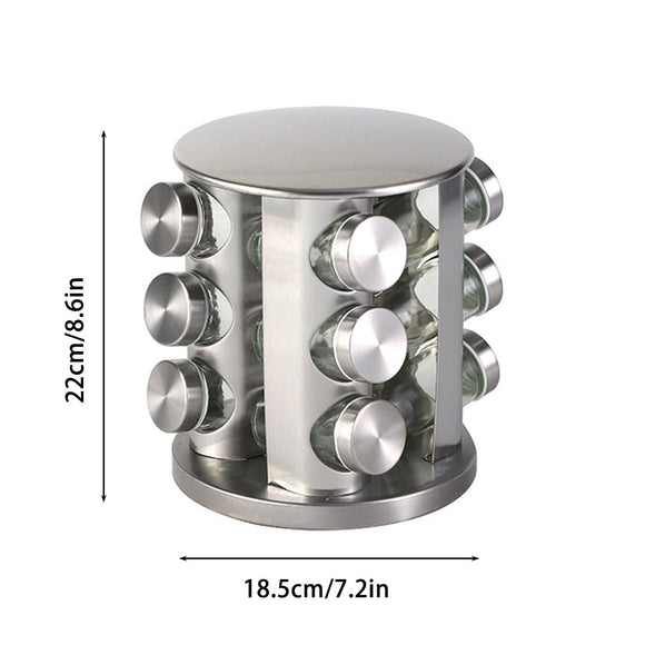 Stainless Steel Rotating Spice Rack Organizer Kitchen Seasoning Jar Holder Use - RnR Galore