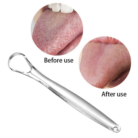 Stainless Steel Tongue Scraper Cleaner Oral Hygiene Reduce Bad Breath Metal Tool - RnR Galore