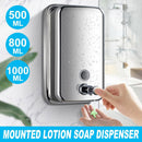 Stainless Steel Wall Mounted Soap Dispenser Hotel Bathroom Sanitizer Bottle - 500ML - RnR Galore