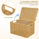 Storage Box Bedroom Organizer Faux Rattan Woven Basket with Lid Home - RnR Galore