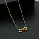 Style 1 Gold Infinity Necklace for Women - Dainty Titanium Steel Pendant with Sparkling Cubic Zirconia - RnR Galore