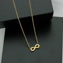 Style 2 Gold Infinity Necklace for Women - Dainty Titanium Steel Pendant with Sparkling Cubic Zirconia - RnR Galore