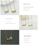 Style 3 Gold Infinity Necklace for Women - Dainty Titanium Steel Pendant with Sparkling Cubic Zirconia - RnR Galore