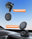 Suction Phone Mount for Car Dashboard/Windshield - 360°Adjustable Magnetic Phone Holder for Car, Foldable Car Phone Holder for iPhone Series (Carbon Fiber & Aluminum Alloy) - RnR Galore
