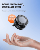 Suction Phone Mount for Car Dashboard/Windshield - 360°Adjustable Magnetic Phone Holder for Car, Foldable Car Phone Holder for iPhone Series (Carbon Fiber & Aluminum Alloy) - RnR Galore