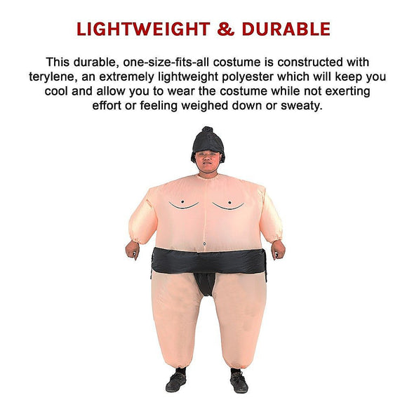 SUMO Fancy Dress Inflatable Suit - Fan Operated Costume - RnR Galore