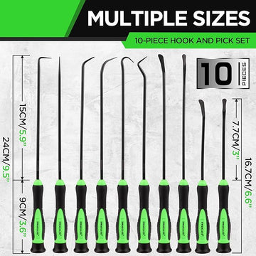 SWANLAKE 10 - Piece Pick and Hook Set, Pick Tool Set for Car Auto Oil Seal/O - Ring Seal Gasket Pick Mini Hooks Puller Remover - RnR Galore