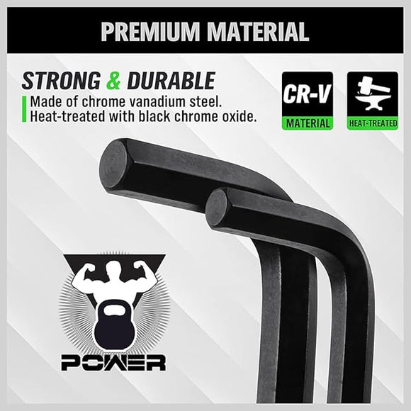SWANLAKE 32PCS Hex Key Set, Allen Wrench Set Inch/Metric MM(0.7mm - 10mm) SAE(0.028" - 3/8) - RnR Galore
