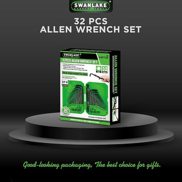 SWANLAKE 32PCS Hex Key Set, Allen Wrench Set Inch/Metric MM(0.7mm - 10mm) SAE(0.028" - 3/8) - RnR Galore