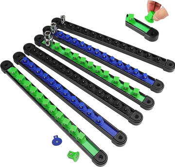SWANLAKE 6 - Piece Swivel Socket Organiser Set, 1/4 - Inch x 26 Clips, 3/8 - Inch x 26 Clips, 1/2 - Inch x 22 Clips, Premium Quality Socket Storage Holders - RnR Galore